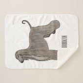 アフガンハウンド犬の漫画イラストレーション シェルパブランケット (正面(横))