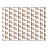 アフガンハウンド犬の漫画イラストレーション テーブルクロス (正面(横))