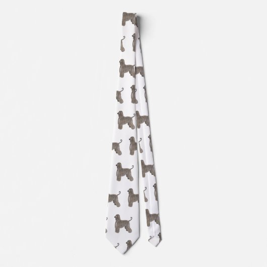 アフガンハウンド犬の漫画イラストレーション ネクタイ (正面)