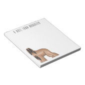 アフガンハウンド犬の漫画イラストレーション ノートパッド (アングル)