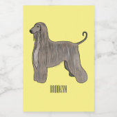 アフガンハウンド犬の漫画イラストレーション フードラベル (シングルラベル)