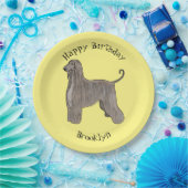 アフガンハウンド犬の漫画イラストレーション ペーパープレート (パーティー)