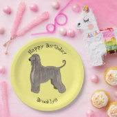 アフガンハウンド犬の漫画イラストレーション ペーパープレート (パーティー)