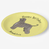 アフガンハウンド犬の漫画イラストレーション ペーパープレート (アングル)