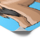 アフガンハウンド犬の漫画イラストレーション ポスター (角)