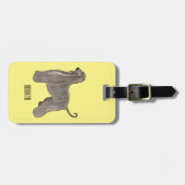 アフガンハウンド犬の漫画イラストレーション ラゲッジタグ (正面横)