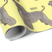 アフガンハウンド犬の漫画イラストレーション ラッピングペーパー (ロールコーナー)