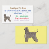 アフガンハウンド犬の漫画イラストレーション 名刺 (正面/裏面)