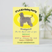 アフガンハウンド犬の漫画イラストレーション 招待状 (スタンド正面)