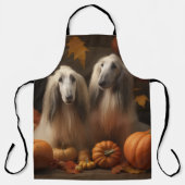アフガンハウンド犬の秋の喜びカボチャ エプロン (正面)