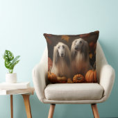 アフガンハウンド犬の秋の喜びカボチャ クッション (椅子)