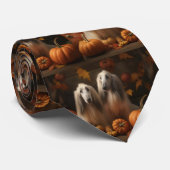 アフガンハウンド犬の秋の喜びカボチャ ネクタイ (ロール)