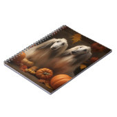 アフガンハウンド犬の秋の喜びカボチャ ノートブック (左側)