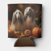 アフガンハウンド犬の秋の喜びカボチャ 缶クーラー (正面)