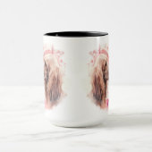 アフガンハウンド犬の美しい水色のペア マグカップ (中央)