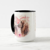 アフガンハウンド犬の美しい水色のペア マグカップ (正面左)