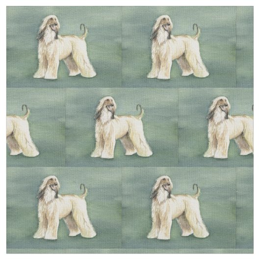 アフガンハウンド犬の芸術の生地 ファブリック (クローズアップ)
