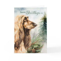 アフガンハウンド犬シーズンズグリーティングウッドランド