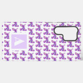 アフガンハウンド犬パープルシルエットモノグラム SAMSUNG GALAXYケース (裏面横)