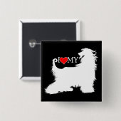 アフガンハウンド私が大好き(ハート) 缶バッジ (正面&裏面)