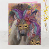 アフガンハウンド カード (黄色い花)