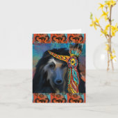 アフガンハウンド カード (黄色い花)