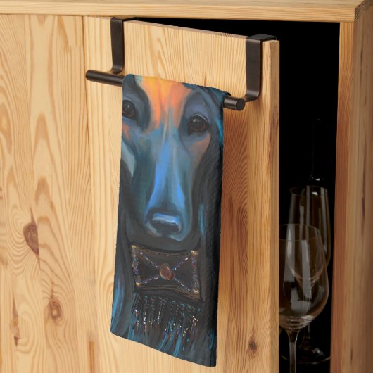 アフガンハウンド キッチンタオル (三つ折り)