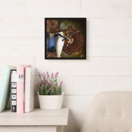 アフガンハウンド スクエア壁時計