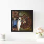 アフガンハウンド スクエア壁時計 (ホーム)