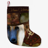 アフガンハウンド スモールクリスマスストッキング (正面)