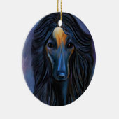 アフガンハウンド セラミックオーナメント (右)