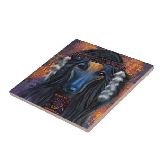 アフガンハウンド タイル (側面)