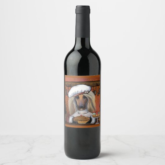 アフガンハウンド ワインラベル (正面)