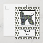 アフガンハウンド 犬 シルエット ありがとう ポストカード (正面/裏面)