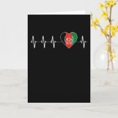 アフガンハートビートIラブアフガニスタン旗ハート カード (黄色い花)