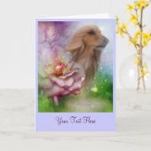 アフガンバラファンタジードッグアートフォトカード カード (黄色い花)