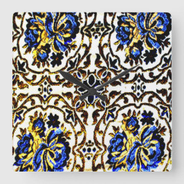 アフガンベッドカバー スクエア壁時計