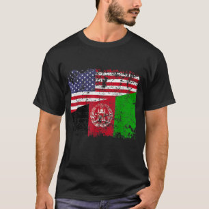 アフガンルーツハーフアメリカ国旗USAアフガニスタンFL Tシャツ