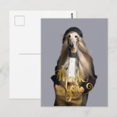 アフガン犬の金髪パンツに感謝 ポストカード (正面/裏面)