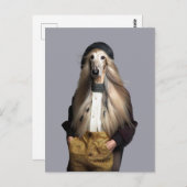 アフガン犬の金髪パンツ姿 ポストカード (正面/裏面)