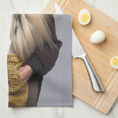 アフガン犬の髪をズボンでブロンドで結う キッチンタオル (四つ折り)