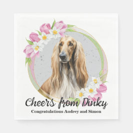 アフガン結婚ハウンドのナプキンと犬の写真 スタンダードランチョンナプキン