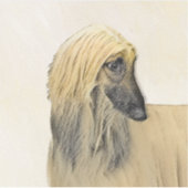 アフガン絵画ハウンド – かわいいオリジナルドッグアート シール (正面)