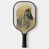 アフガン絵画ハウンド – かわいいオリジナルドッグアート ピックルボールラケット (裏面)