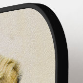 アフガン絵画ハウンド – かわいいオリジナルドッグアート ピックルボールラケット (左詳細)