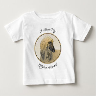 アフガン絵画ハウンド – かわいいオリジナルドッグアート ベビーTシャツ