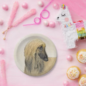 アフガン絵画ハウンド – かわいいオリジナルドッグアート ペーパープレート (パーティー)