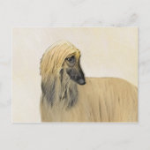 アフガン絵画ハウンド – かわいいオリジナルドッグアート ポストカード (正面)