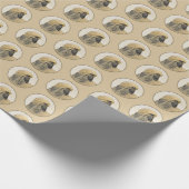 アフガン絵画ハウンド – かわいいオリジナルドッグアート ラッピングペーパー (角)