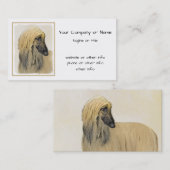 アフガン絵画ハウンド – かわいいオリジナルドッグアート 名刺 (正面/裏面)